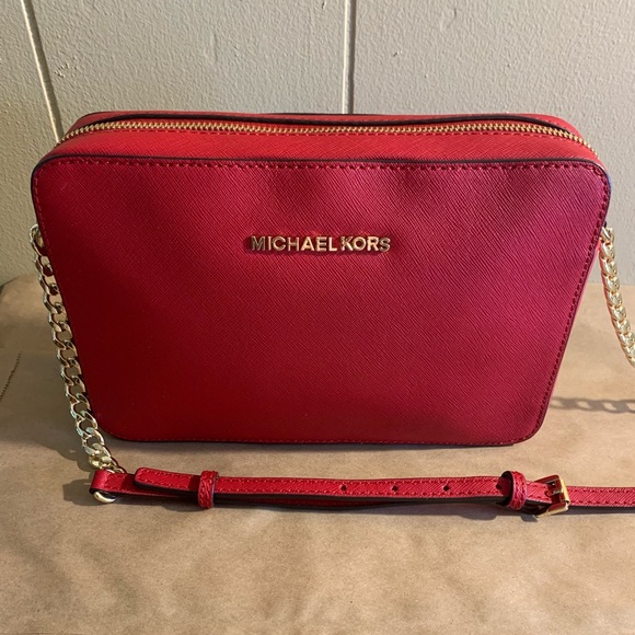 MICHAEL Michael Kors Handbags - Michael Kors Red Leather Crossbody Bag
